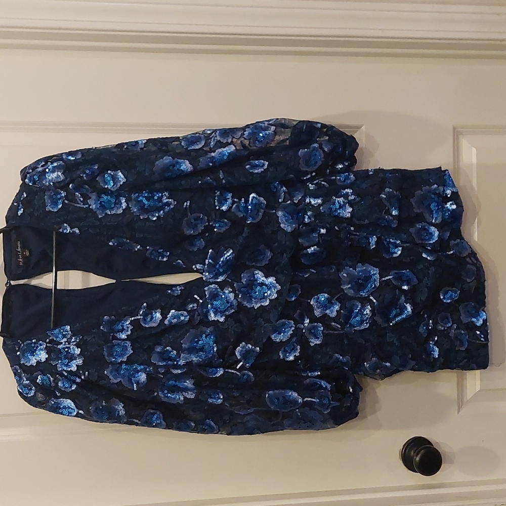 For love and Lemons Victoria Embroidered Mini Navy Dress